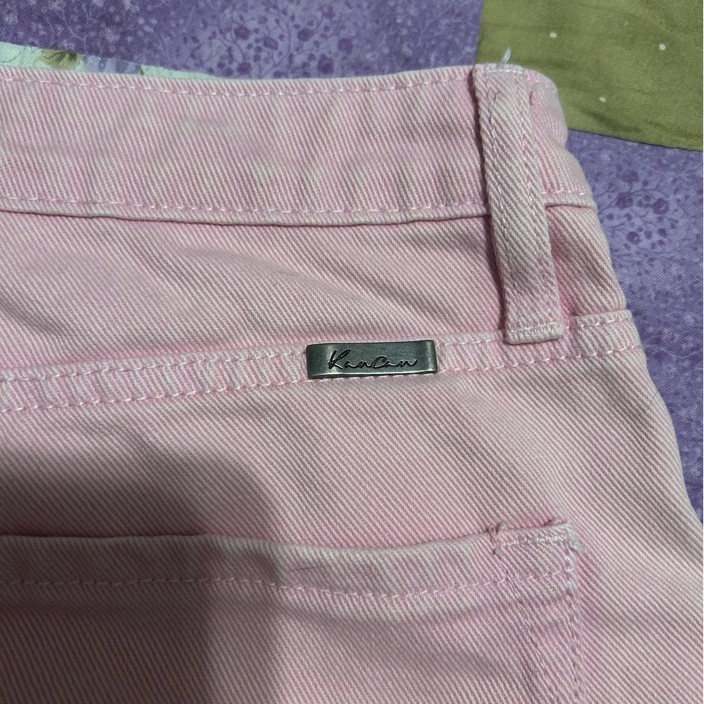 Kancan Pink‎ Denim Frayed Hem Shorts Size M - Picture 4 of 5